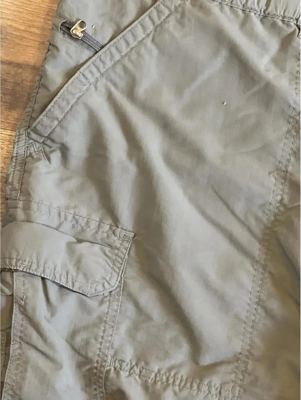 REI Men's High Rise Olive/Grey Convertible Cargo Pants Zip Off Legs - XXL